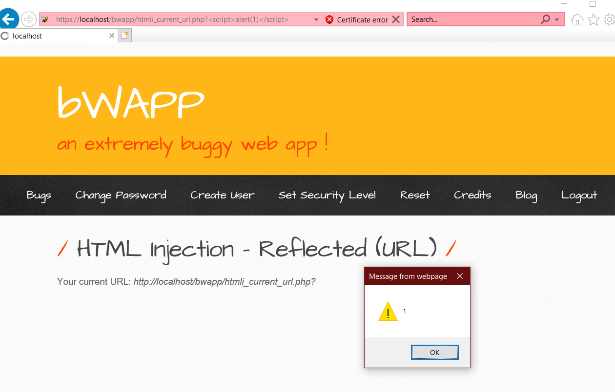 HTML Injection URL